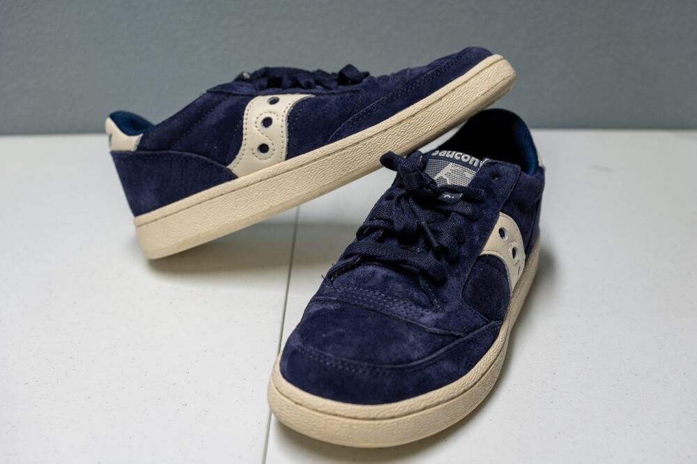 Saucony Jazz Court Navy Suede Sneakers Mens Size 5.5 Casual Low Top Shoes